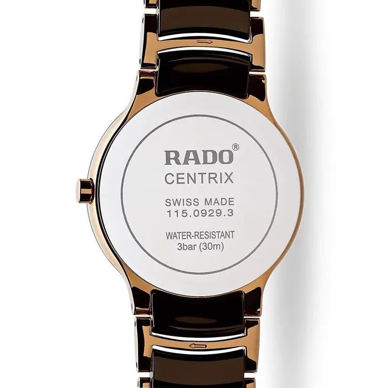 Rado Centrix Brown Dial Two-tone PVD Men's Watch- R30554724